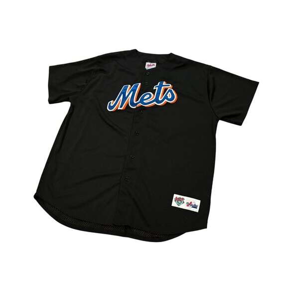 Vintage Majestic New York Mets Authentic MLB Diamond Collection Black Jersey XL - Picture 4 of 8